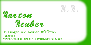 marton neuber business card